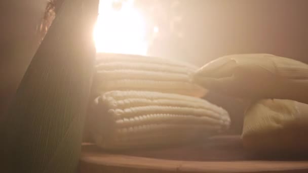 Типичная Бразильская Еда Кукурузы Называемая Памонья — стоковое видео