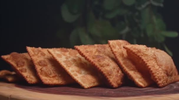 Pastelaria Frita Prato Com Sabores Diferentes — Vídeo de Stock