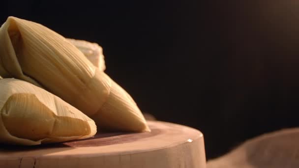 Typical Brazilian Food Made Corn Called Pamonha — Stock Video