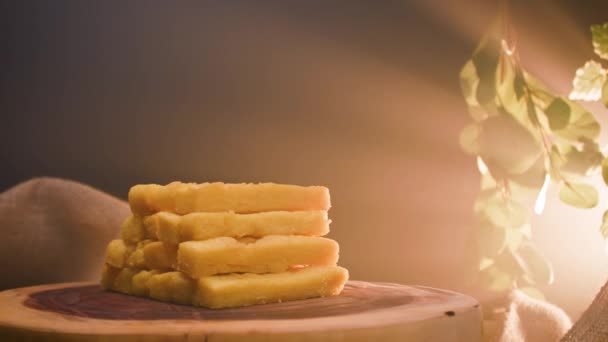 Een Typisch Braziliaans Gerecht Genaamd Polenta Polenta Verschijnt Het Portugees — Stockvideo