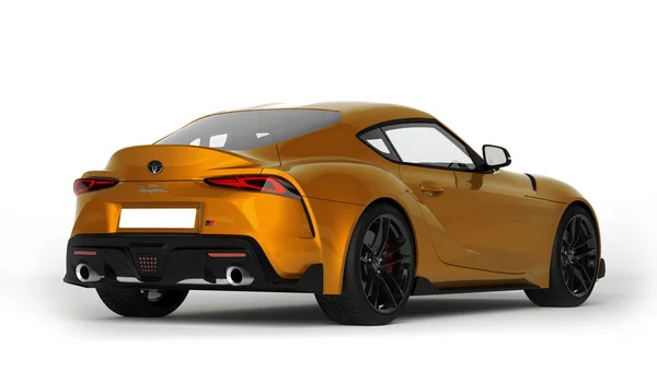 Almaty, Kazajstán. 15 de noviembre: automóvil deportivo rápido Toyota supra GR aislado sobre fondo blanco. Renderizado 3D —  Fotos de Stock