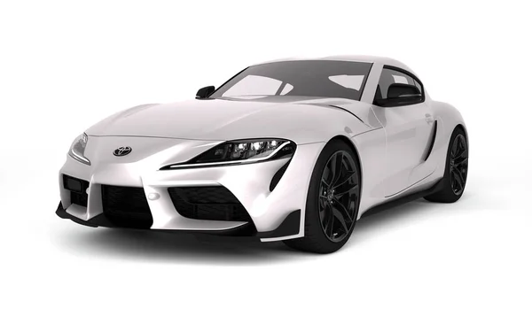 Almaty, Kazahstan. 15 noiembrie: Masina sport rapida Toyota supra GR izolata pe fundal alb. Redare 3D — Fotografie, imagine de stoc