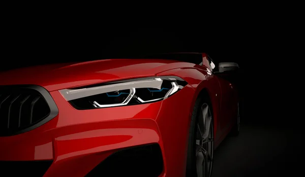 Καζακστάν, Almaty - 20 Ιανουαρίου 2020: All-new Bmw 8 Series Coupe σε σκούρο φόντο. 3d απόδοση — Φωτογραφία Αρχείου