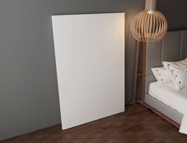 Yerdeki boş çerçeve posterinin bir kopyası. 3d hazırlayıcı