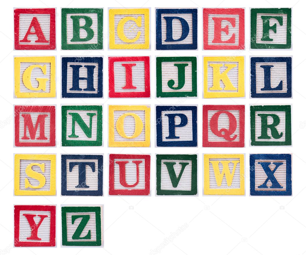 Wooden alphabet letters