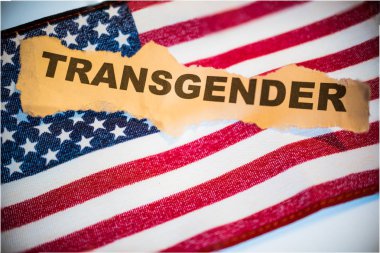 Beyaz yırtık kağıt transseksüel Amerikan bayrağı