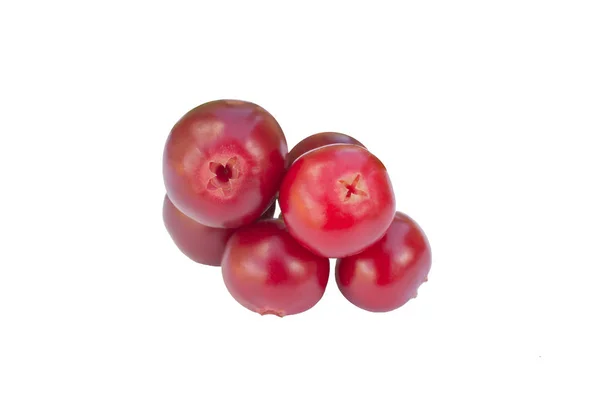 Cowberries Mirtilli Rossi Con Foglie Sullo Sfondo Bianco Isolato — Foto Stock