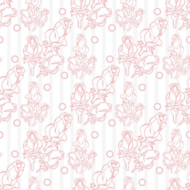 Güzel çiçek seamless modeli ile gül ışık backgrou üzerinde