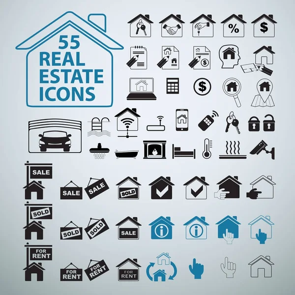 Real Estate icons set, vector business signs. — Stock Vector