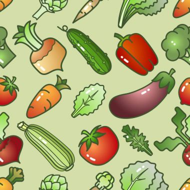 Çeşitli renkli karikatür tarzı sebze. Seamless modeli.