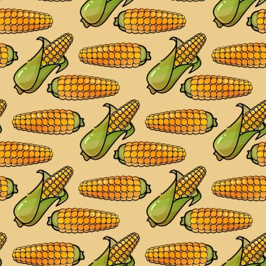 Mısır ile Seamless modeli. Vektör arka planda sonbahar stil.