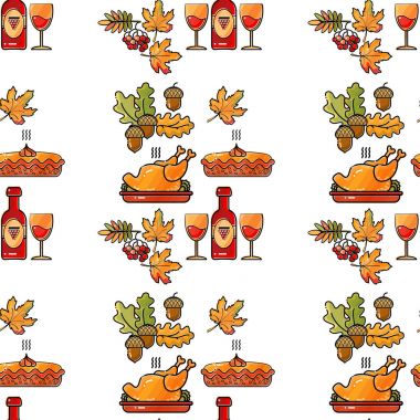 Şükran tatil doku. Seamless modeli. Vektör adam