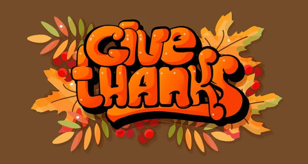 Bannière horizontale Thanksgiving Holiday. Avoir Merci lettres stylisées. Illustration vectorielle . — Image vectorielle