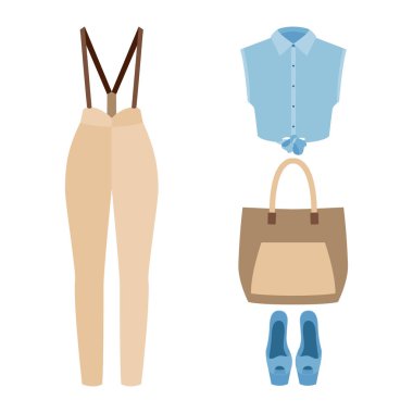 Kadın'ın giysiler külot, gömlek ve aksesuarları ile dizi