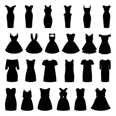 Kadın'ın tek renkli dressess kümesi