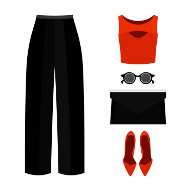 Kadın'ın giysiler külot, bluz ve aksesuarları ile dizi