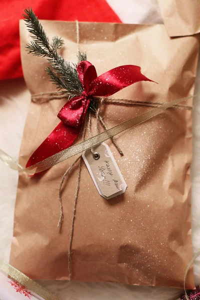 Gyönyörű karácsonyi ajándék fotó — Stock Fotó