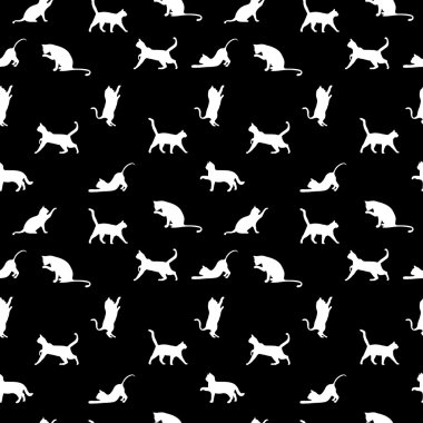 kedi koleksiyonu - siluet vektör