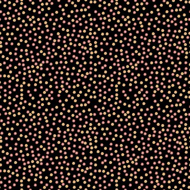 Sorunsuz çiçek desenli. Siyah arka plan üzerine çiçek doku