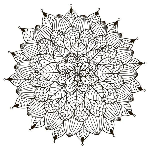 Mandala floral para colorear libro — Vector de stock