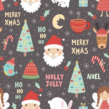 Komik Noel Noel Baba ile seamless modeli
