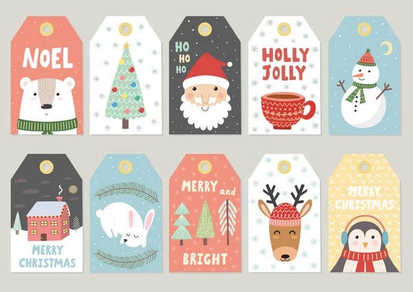 Vánoční značky cute kolekce — Stockový vektor