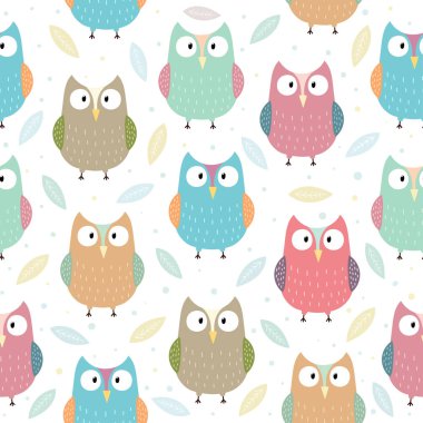 komik baykuşlar seamless modeli