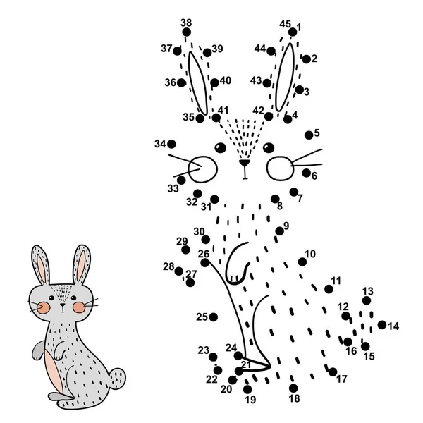 Jeu de chiffres pour les enfants avec un lapin mignon — Image vectorielle