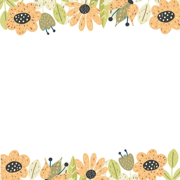 Floral borders template. Background with place for your text — Stock Vector