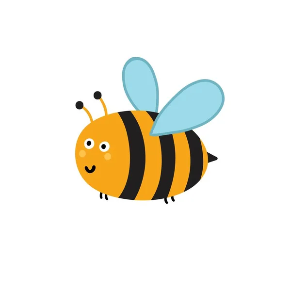 Şirin küçük arı yalıtılmış elementi. Komik böcek. — Stok Vektör