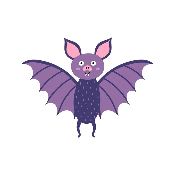 Lindo murciélago. Lindo personaje vampiro murciélago en estilo infantil — Archivo Imágenes Vectoriales