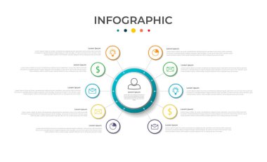 İş veya organizasyon için 4 seçenekli zaman çizelgesi sunum şablonu