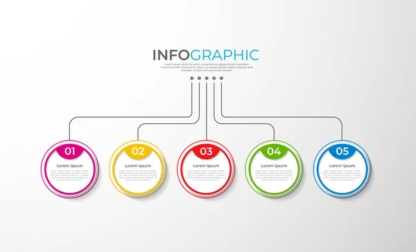 Zeitachse Infografischer Präsentationsvektor Für Unternehmen Oder Organisationen Mit Optionen — Stockvektor