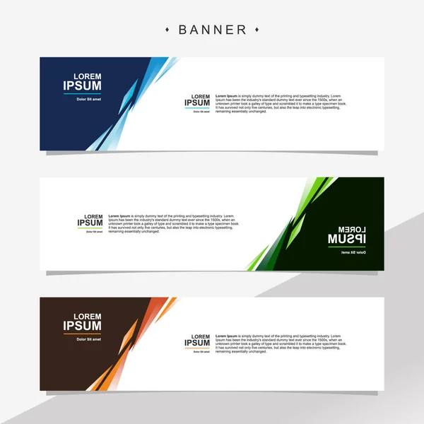 Banner Design Fundo Modelo Vetorial Abstrato Conjunto Banner Fundo Isolado —  Vetores de Stock