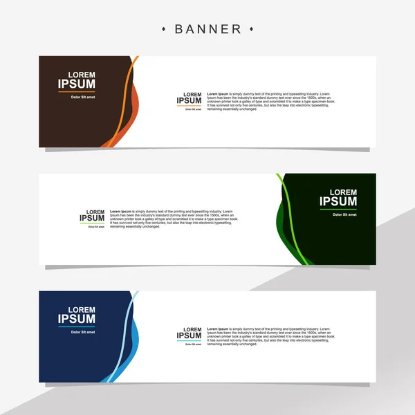 Banner Design Fundo Modelo Vetorial Abstrato Conjunto Banner Fundo Isolado —  Vetores de Stock