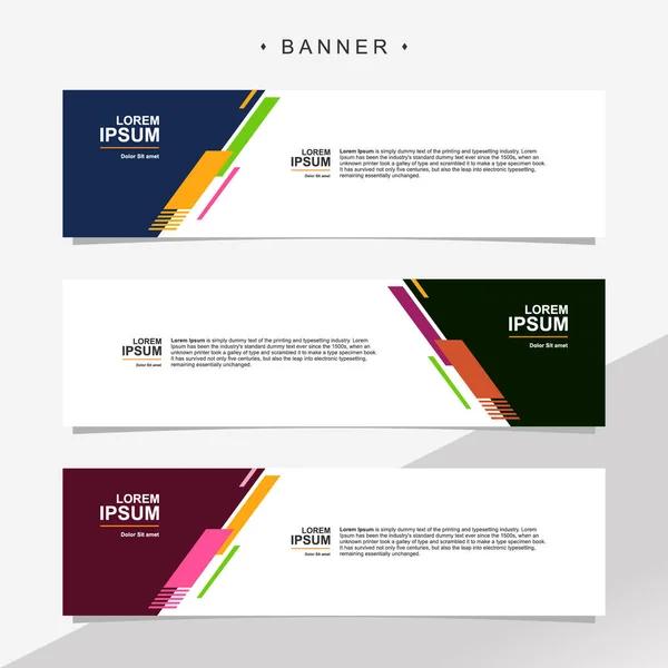 Banner Design Fundo Modelo Vetorial Abstrato Conjunto Banner Fundo Isolado —  Vetores de Stock