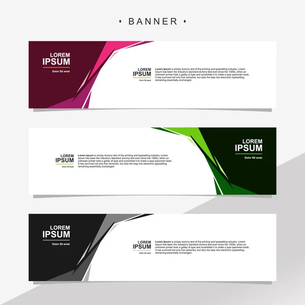 Banner Design Fundo Modelo Vetorial Abstrato Conjunto Banner Fundo Isolado —  Vetores de Stock