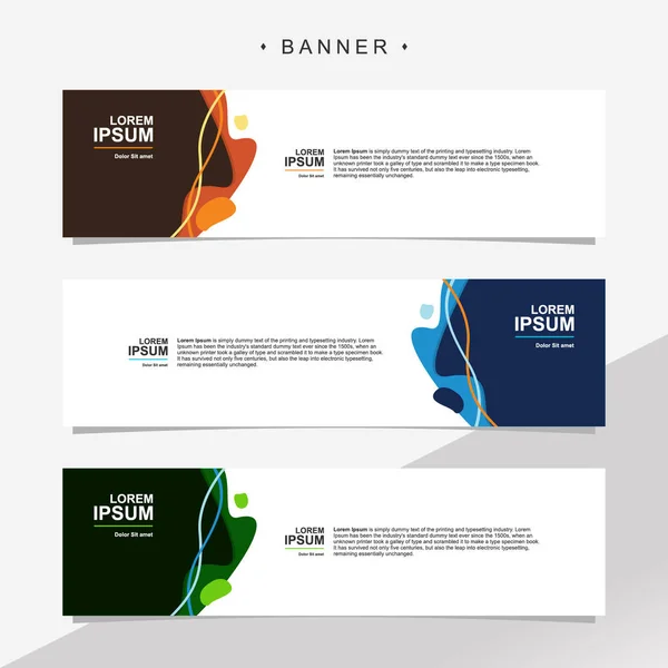 Banner Design Fundo Modelo Vetorial Abstrato Conjunto Banner Fundo Isolado —  Vetores de Stock