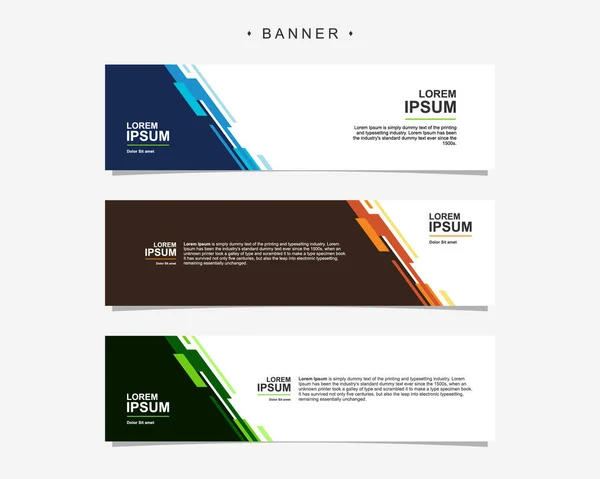 Banner Design Fundo Modelo Vetorial Abstrato Conjunto Banner Fundo Isolado —  Vetores de Stock