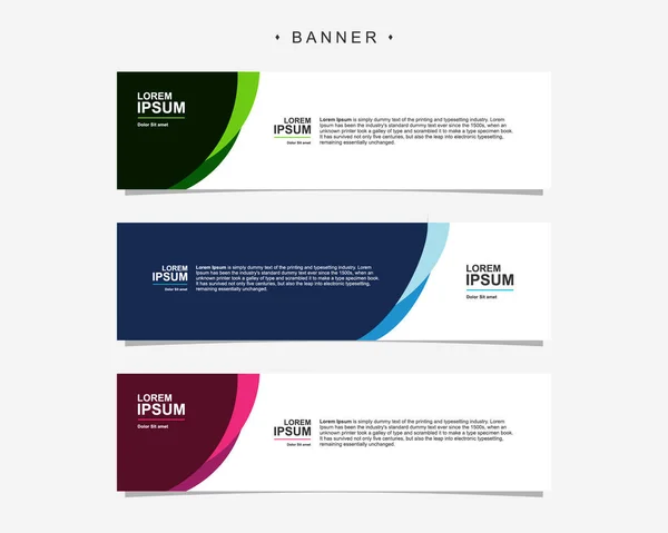 Banner Design Fundo Modelo Vetorial Abstrato Conjunto Banner Fundo Isolado —  Vetores de Stock