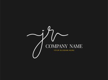 J R JR İlk el yazısı logosu dizaynı daire şeklinde. Moda, takım, düğün, lüks logo için güzel bir tasarım..