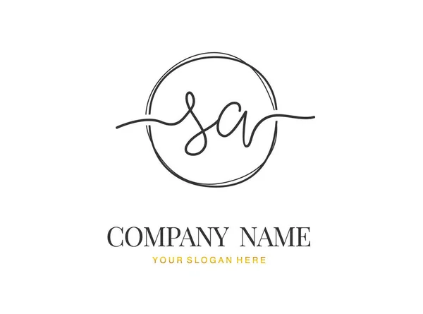 Wstępny Projekt Logo Pisma Ręcznego Okręgiem Piękny Design Ręcznie Pisane — Wektor stockowy