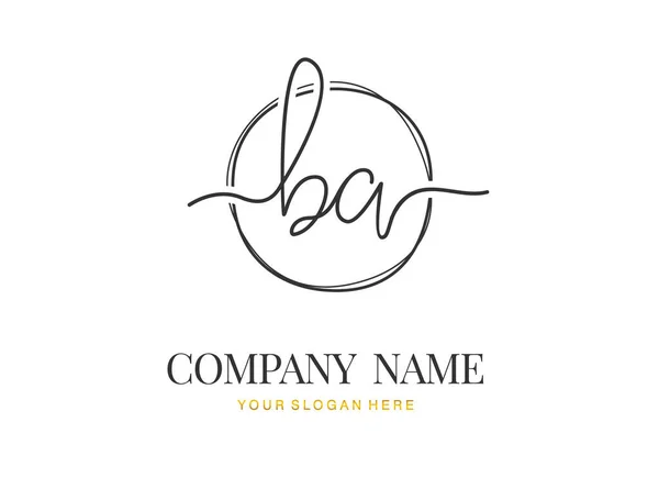 Initial Handwriting Logo Design Circle Beautyful Design Handwritten Logo Fashion — Stock Vector