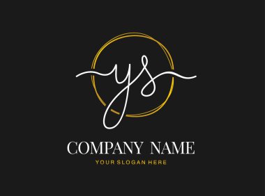 Y S YS Çemberli ilk el yazısı logosu tasarımı. Moda, takım, düğün, lüks logo için güzel bir tasarım..