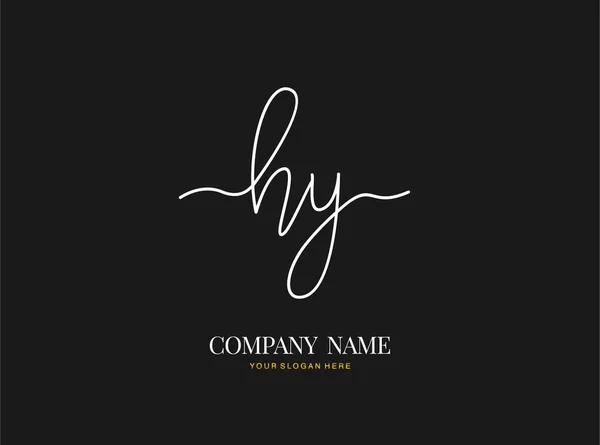 Initial Handwriting Logo Design Circle Beautyful Design Handwritten Logo Fashion — Stock Vector