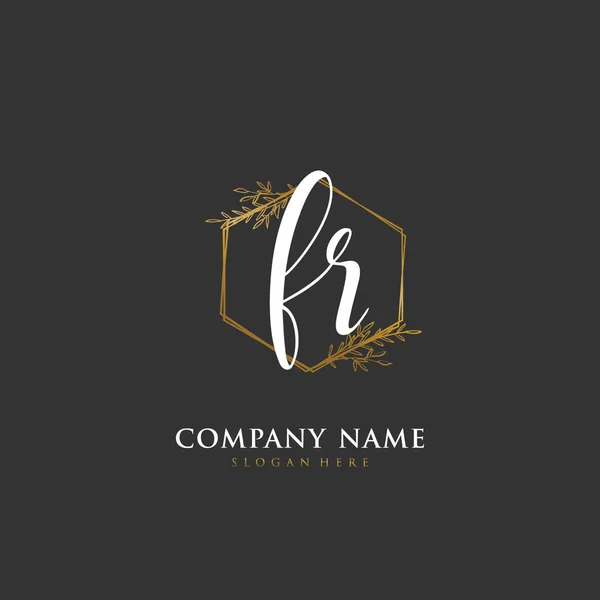 Lettre Initiale Manuscrite Pour Identité Logo Modèle Logo Vectoriel Avec — Image vectorielle