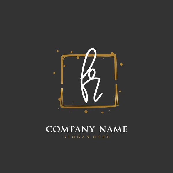 Carta Inicial Manuscrita Para Identidade Logótipo Modelo Logotipo Vetorial Com —  Vetores de Stock