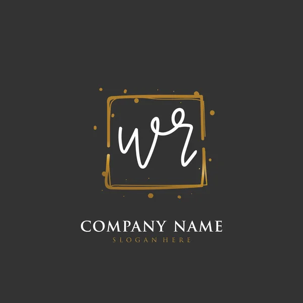アイデンティティとロゴのための手書きの初期文字W 手書きと署名スタイルのベクトルロゴテンプレート — ストックベクタ