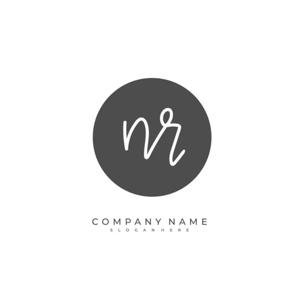 Handgeschreven Beginletter Voor Identiteit Logo Vector Logo Template Met Handschrift — Stockvector