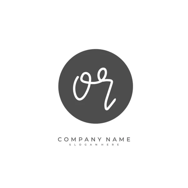 Carta Inicial Manuscrita Para Identidade Logotipo Modelo Logotipo Vetorial Com —  Vetores de Stock